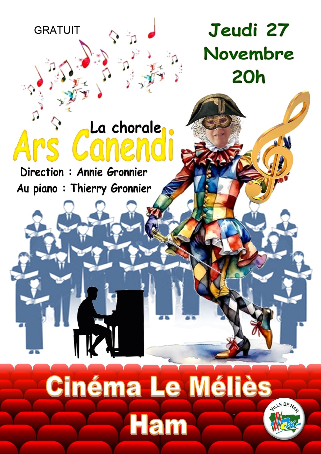 Chorale Ars Canendi, le 27 novembre à 20h00 au Cinéma Le Méliès Ham